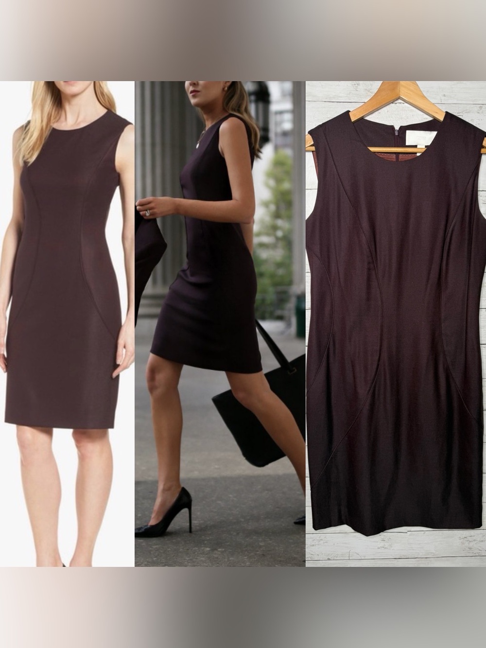 Hugo Boss Denesa Sheath Dress Plum Maroon Size 8